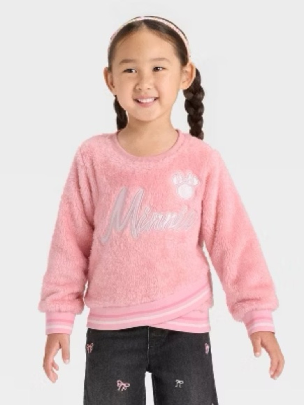 Disney Jr. Minnie Pink Fuzzy Pullover - Toddler